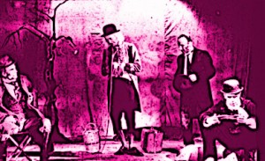 Aspettando Godot effetto fumetto rosa