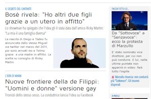 screenshot Libero Quotidiano, sezione spettacoli, mattina 1 luglio 2013