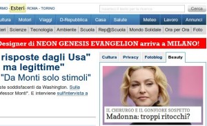 uno screenshot di Repubblica.it, matattina 1 luglio 2013