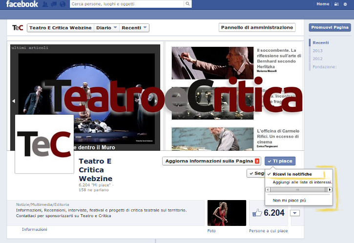 facebook teatro e critiche ricevi notifiche 1